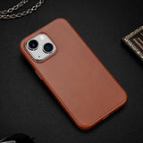 iPhone 14 Plus DUX DUCIS Naples Premium Leather Back Case - MagSafe Compatible - Brown