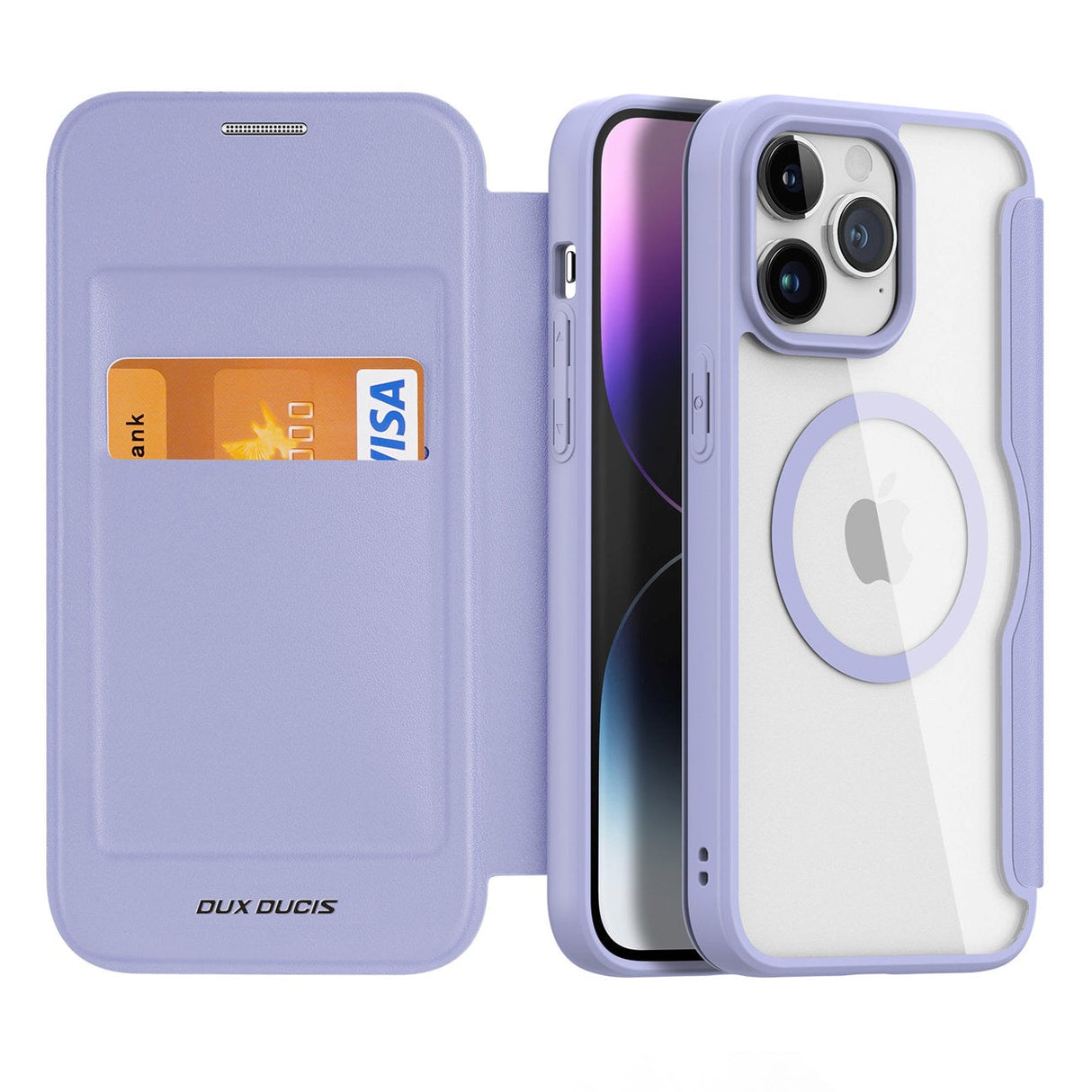 iPhone 15 Pro DUX DUCIS Skin X Pro Series Flip Case - MagSafe Compatible - Purple