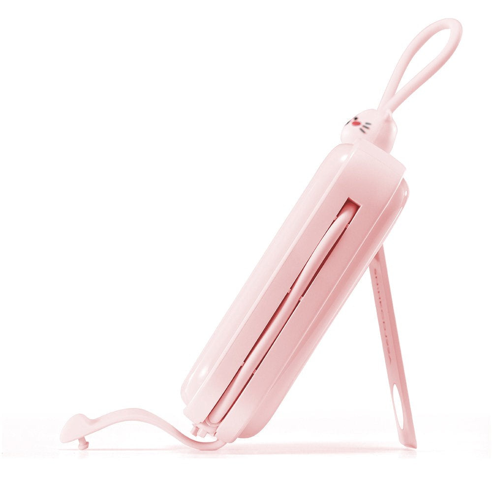 Joyroom JR-L008 Powerbank 22.5W USB-A w. Built-in USB-C / Lightning Cable & Stand Function - 10,000 mAh - Pink