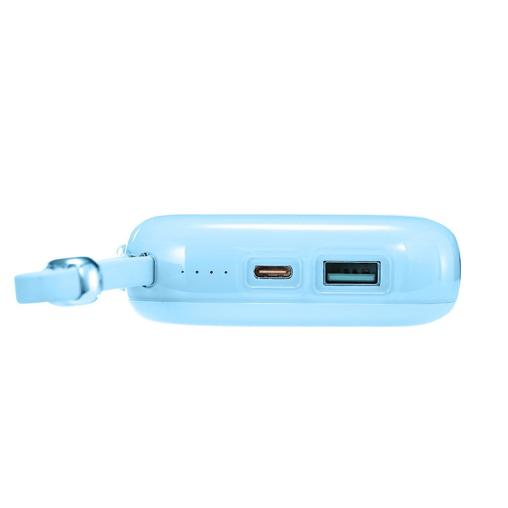 Joyroom Jelly Series JR-L003P Powerbank 22.5W - USB-C PD / USB-A w. Built-in Lightning - 10,000 mAh - Blue