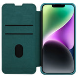 iPhone 14 Nillkin Qin Pro Leather Flip Case - Green