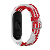 Xiaomi Mi Smart Band 5 / 6 Hurtel Braided Fabric Strap - White / Red