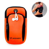 Wozinsky Running Armband with 2 Pockets Orange / Black (Max. Mobile 170 x 80 mm)