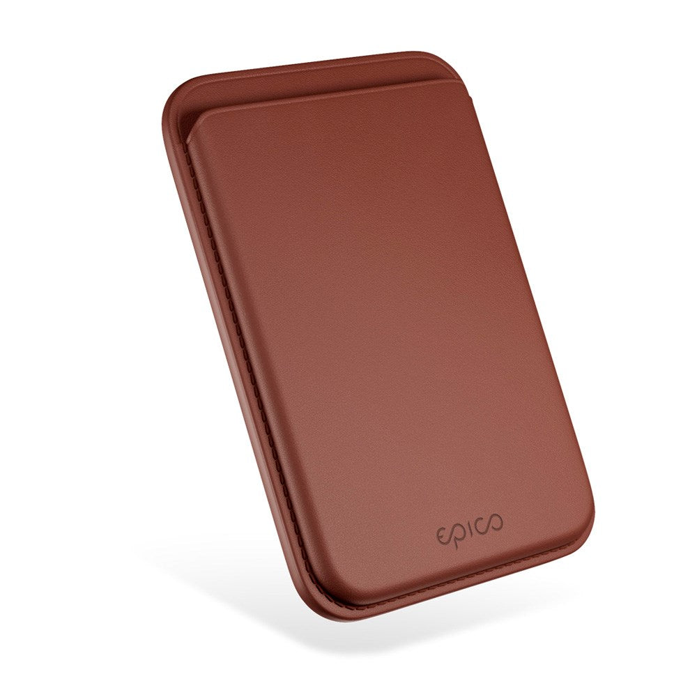 Epico Mag+ Genuine Leather Card Holder - MagSafe Compatible - Brown