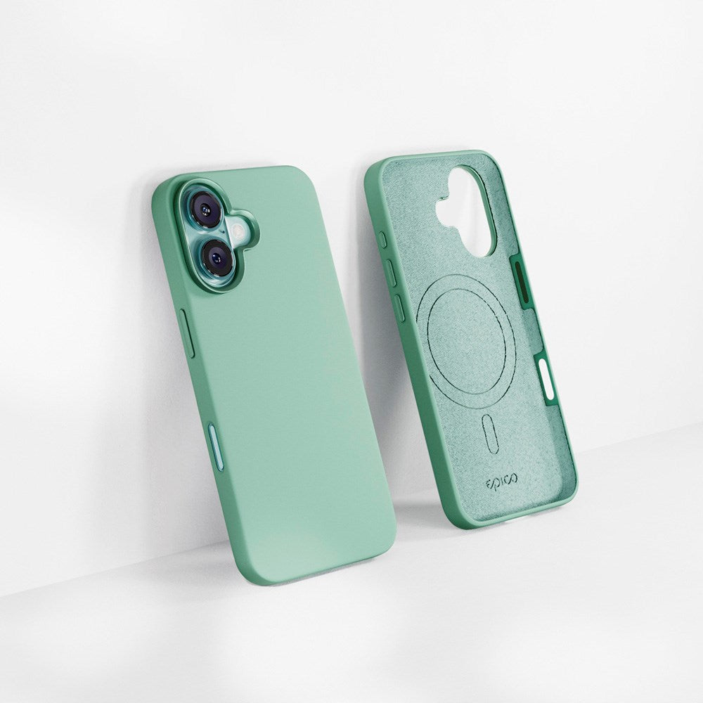 iPhone 16 Epico Mag+ Silicone Case - MagSafe Compatible - Pastel Turquoise