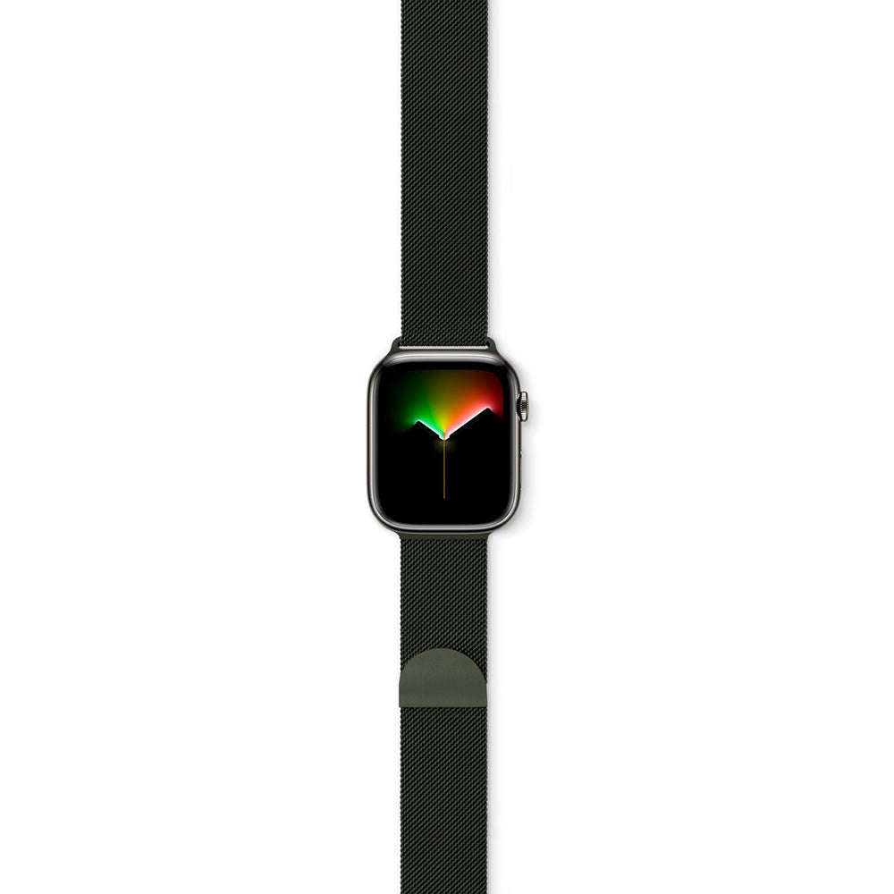 Apple Watch (42/44/SE/45/46/49mm) Epico Milanese Stainless Steel Strap - Dark Green