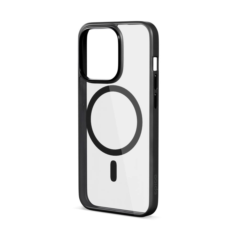 Epico iPhone 15 Pro Mag+ Hero Case - MagSafe Compatible - Transparent / Black