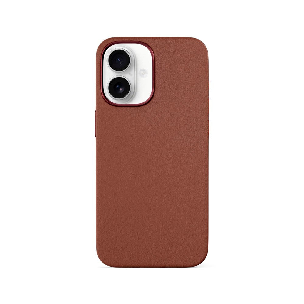 Epico iPhone 16 Plus Mag+ Leather Case - MagSafe Compatible - Brown