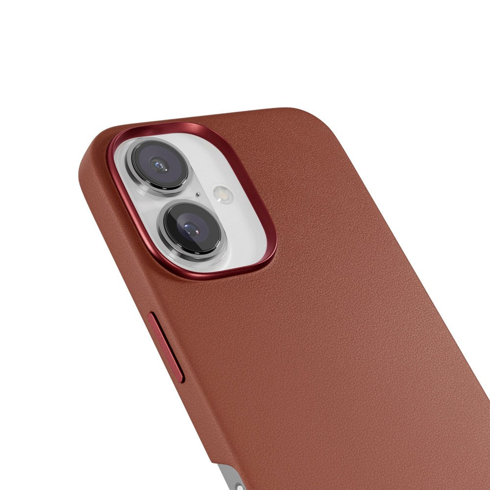 Epico iPhone 16 Plus Mag+ Leather Case - MagSafe Compatible - Brown