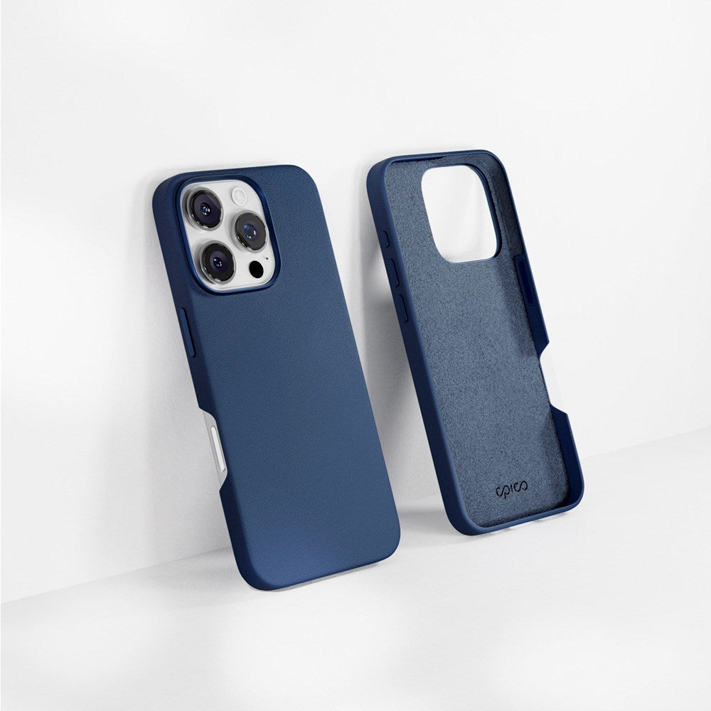 Epico iPhone 16 Pro Mag+ Leather Case - MagSafe Compatible - Blue