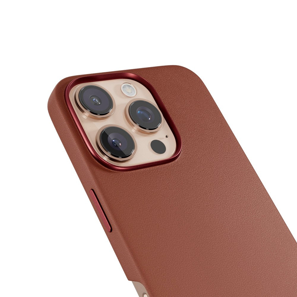 Epico iPhone 16 Pro Mag+ Leather Case - MagSafe Compatible - Brown