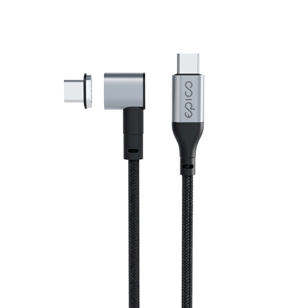 Epico Magnetic Angled USB-C to USB-C Cable 100W - 2m - Black