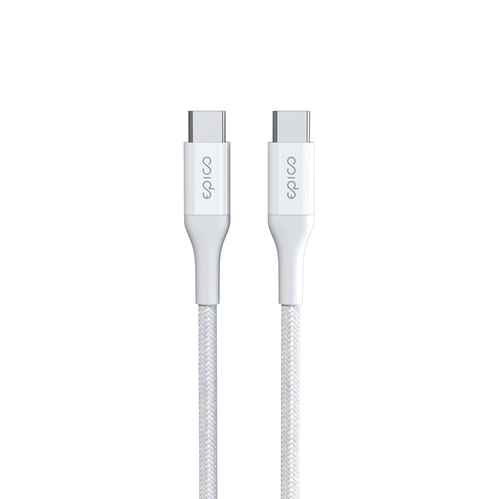 Epico Braided USB-C to USB-C Cable PD 100W - 200cm - White