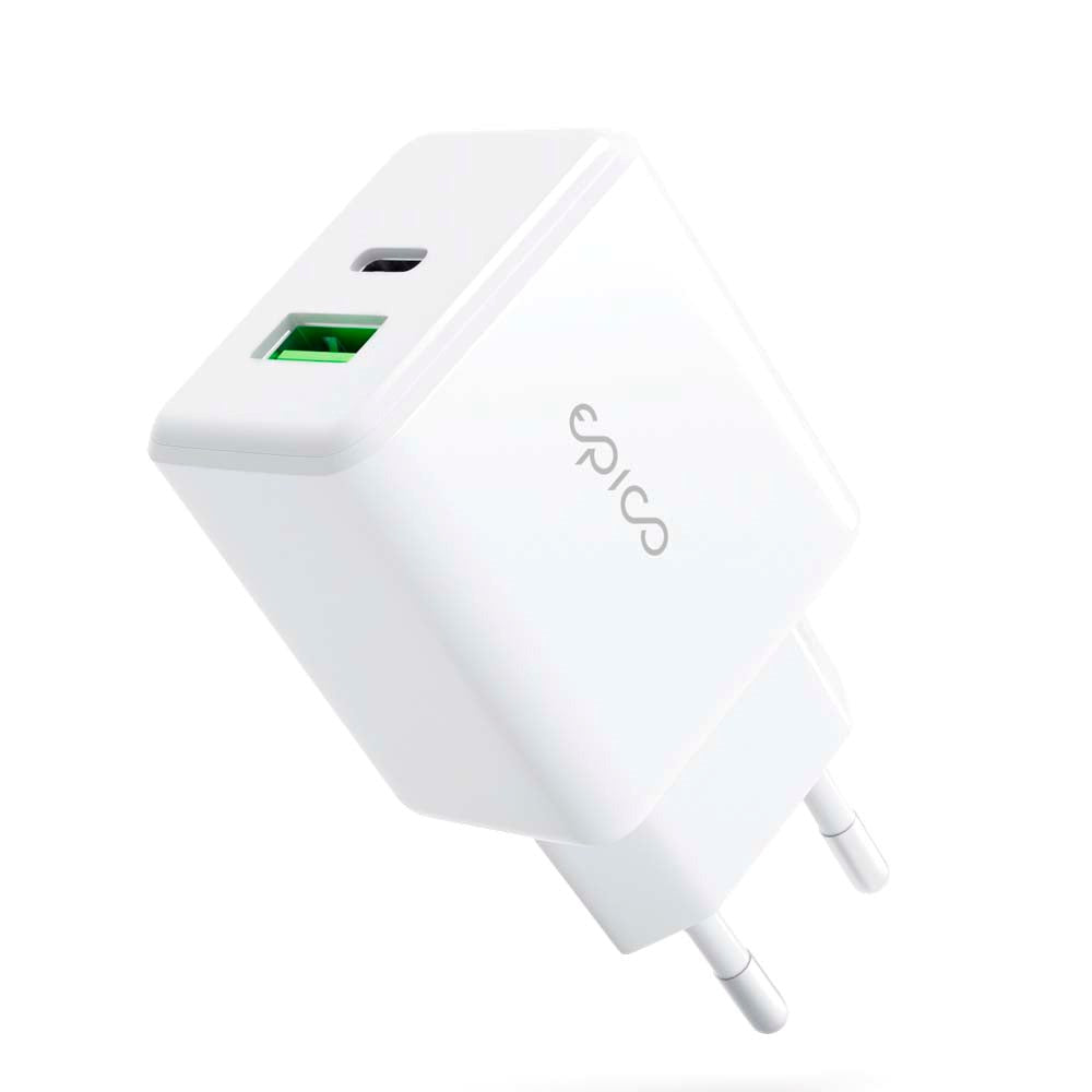 Epico Pro 2.0 Wall Charger PD 38W w. USB-C & USB-A - White