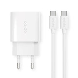 Epico Wall Charger PD 20W w. USB-C to USB-C Kabel - White