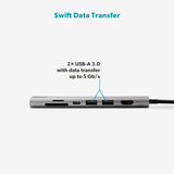 Epico Multimedia 8K USB-C 7-in-1 Hub - Space Grey