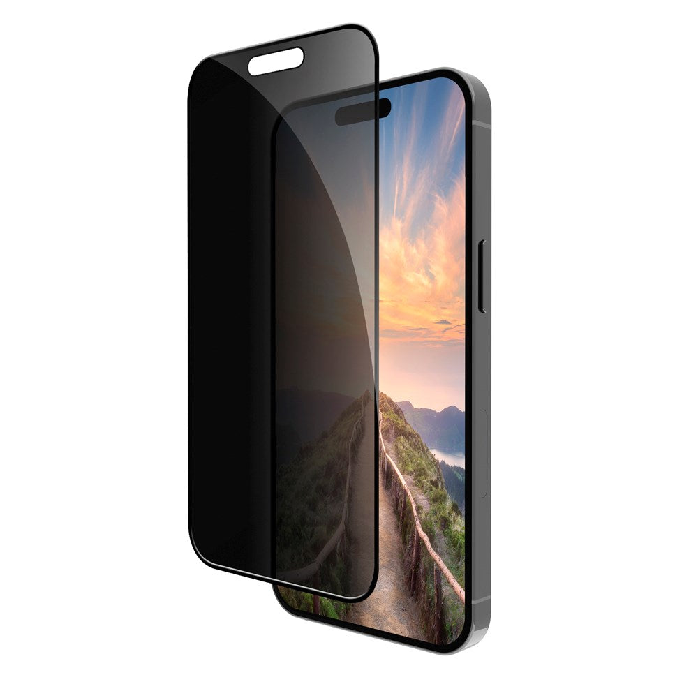 iPhone 16 Pro dbramante1928 Eco-Shield Privacy Screen Protector w. Installation Frame - Black Edge