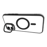 eSTUFF iPhone 16 INFINITE HELSINKI Hybrid Plastic Case with Kickstand - MagSafe Compatible - Black / Transparent