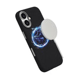 eSTUFF iPhone 17 INFINITE VENICE Faux Leather-Covered Plastic Case - MagSafe Compatible - Black