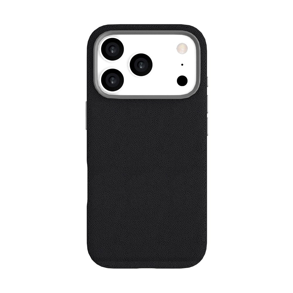 eSTUFF iPhone 17 Pro INFINITE VENICE Faux Leather-Covered Plastic Case - MagSafe Compatible - Black