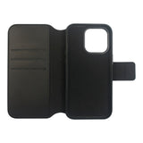 eSTUFF iPhone 16 INFINITE MILAN Leather Case with Card Holder - MagSafe Compatible - Black