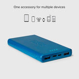 SBS Powerbank with 2x USB-A & 1x USB-C 10W - 10.000 mAh - Blue