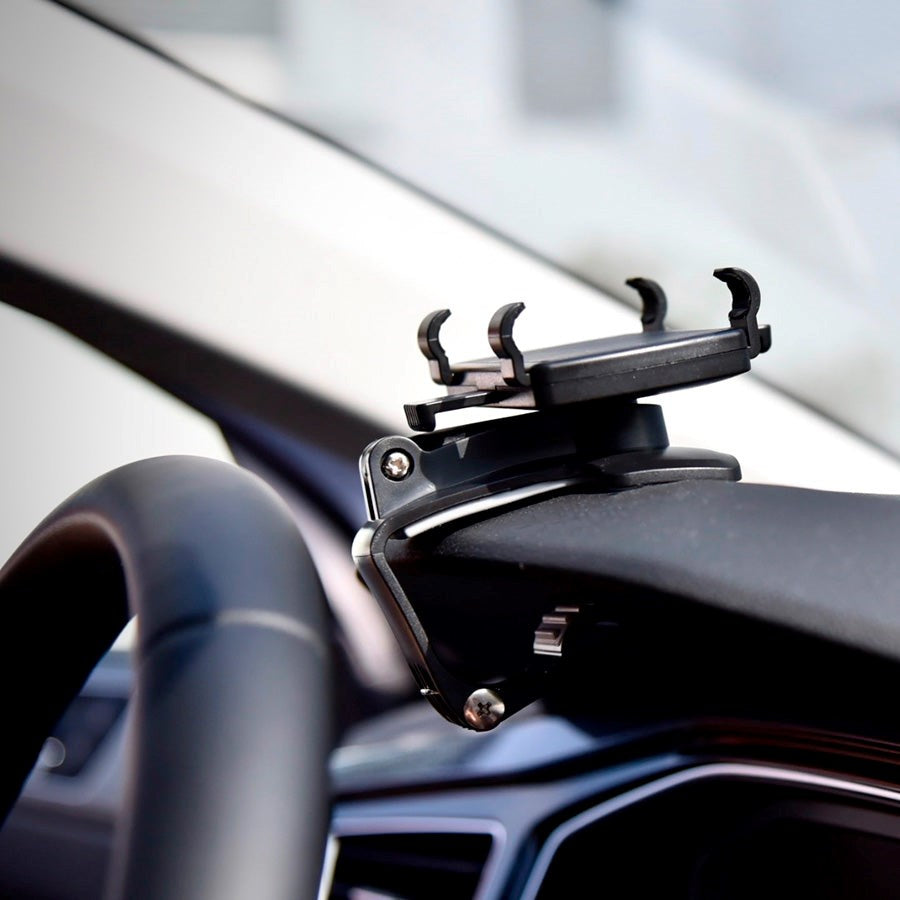 Universal Car Holder w. Clip - 180° rotation - Max Mobile: 95mm - Black