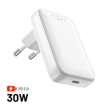 FIXED Slim 30W USB-C - GaN Charger - Angled - White