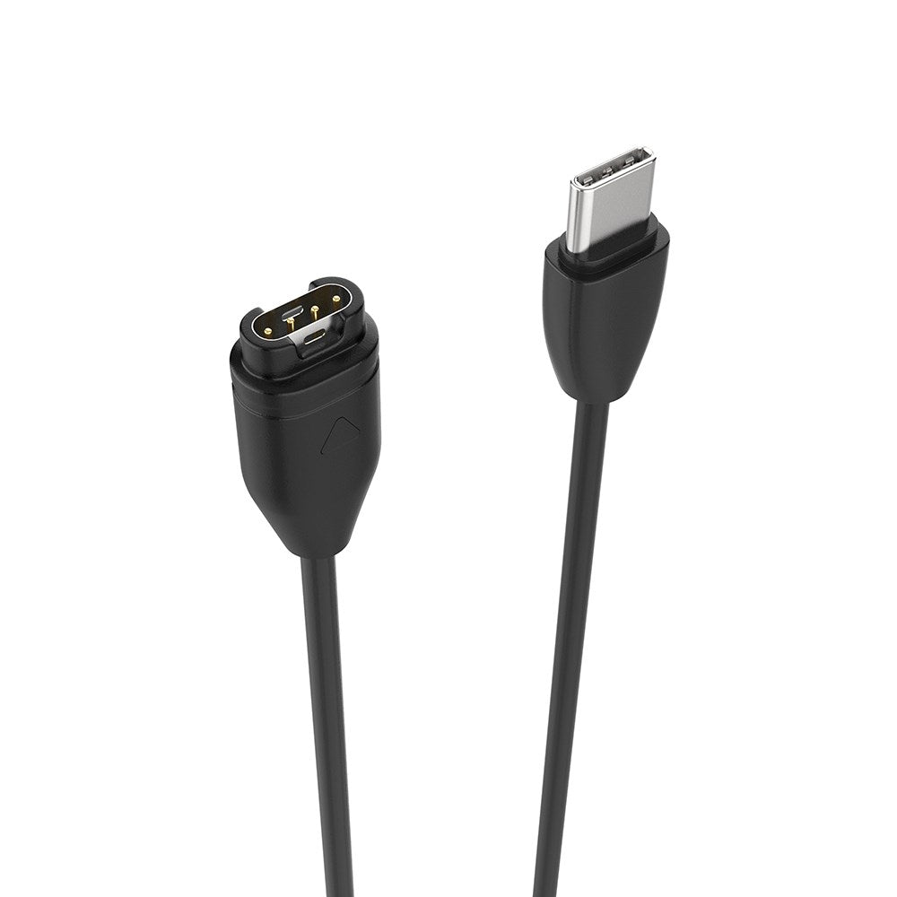 Fixed USB-C Charging Cable for Garmin Smartwatch - Black