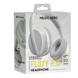 MUSIC HERO Floxy 2.0 Wireless Bluetooth On-Ear Headphones - White