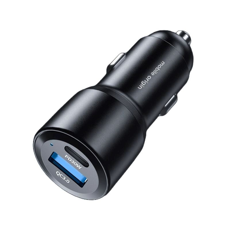 Mobile Origin Car Charger PD (Power Delivery) 60W with USB-A and USB-C - Black