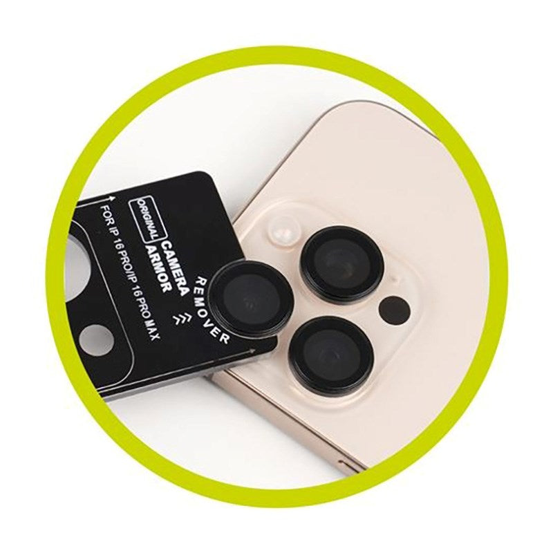 iPhone 17 Pro / 17 Pro Max Mobile Origin Camera Lens Protector with Assembly Tool - Transparent / Black