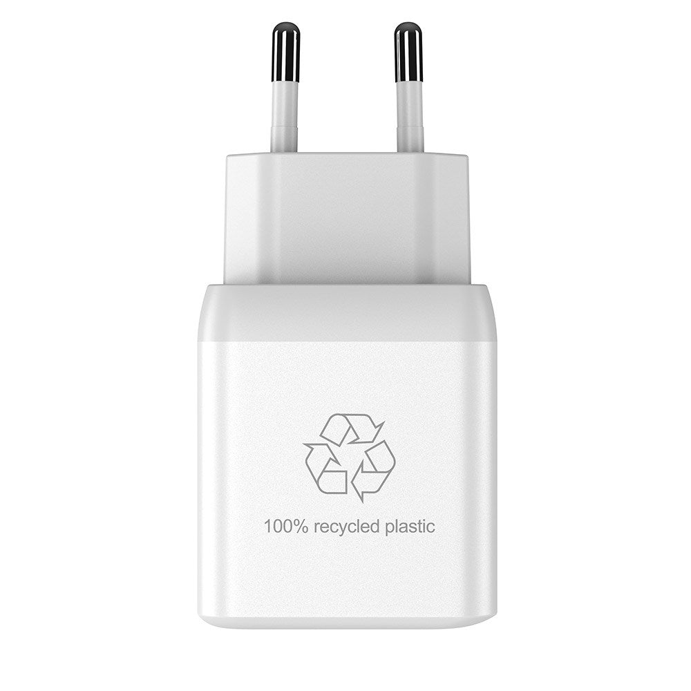 Upström Cirkulär GaN 35W Sustainable Wall Charger with 2 x USB-C - White