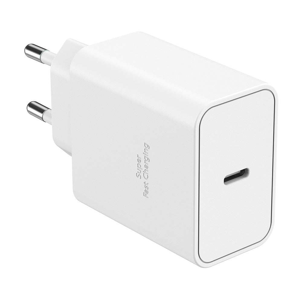 Upström ËESSENTIALS PD 45W GaN Recycled Plastic Wall Charger with USB-C - White