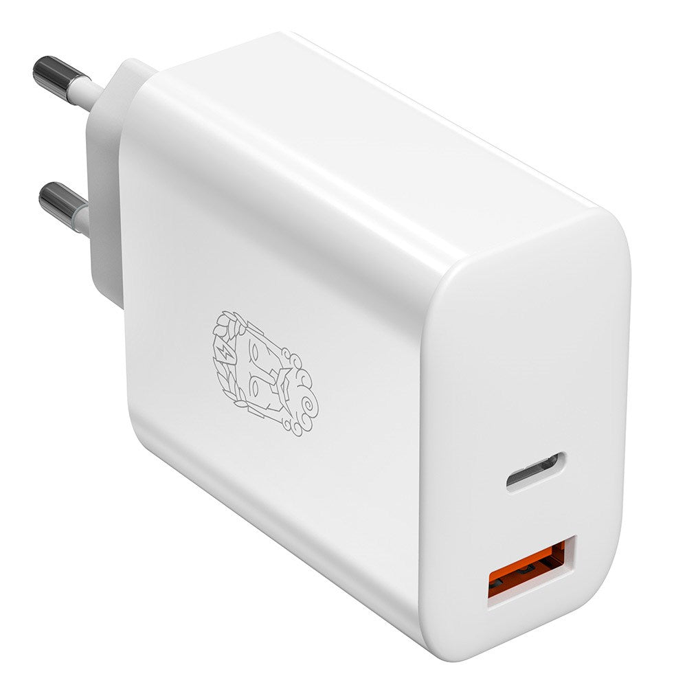 Upström Cirkulär PD 65W Sustainable Wall Charger with USB-C & USB-A - White