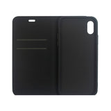 GreenMind iPhone XS Max Faux Leather Flip Case with Cardholder & Stand Function - Black