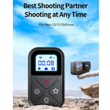 TELESIN Remote Control for GoPro Hero 8 / 9 / 10 / 11 / 12 / 13 / Max & Smartphones - Black