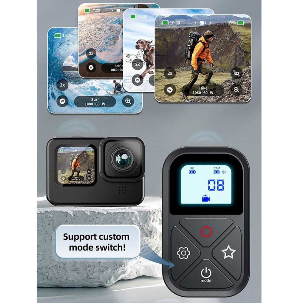 TELESIN Remote Control for GoPro Hero 8 / 9 / 10 / 11 / 12 / 13 / Max & Smartphones - Black