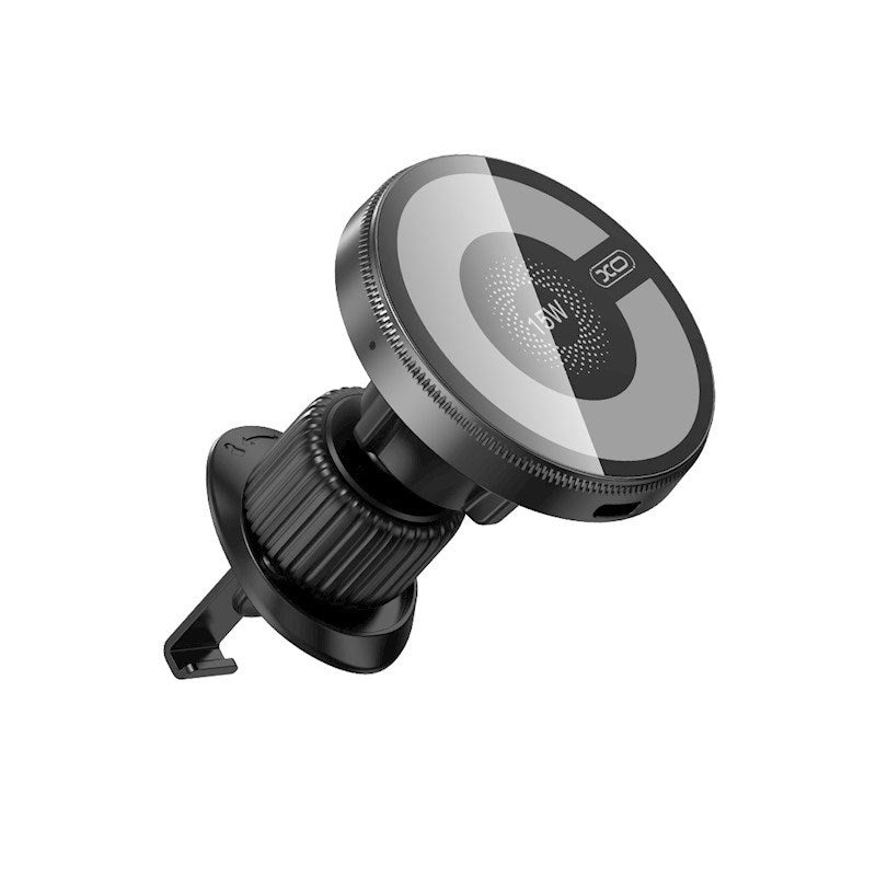 XO CX025 Magnetic Car Air Vent Phone Holder - 15W Wireless Charging - MagSafe Compatible - Black