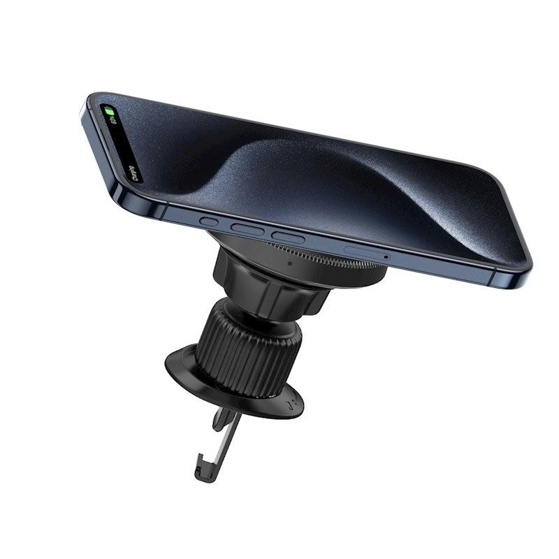 XO CX025 Magnetic Car Air Vent Phone Holder - 15W Wireless Charging - MagSafe Compatible - Black