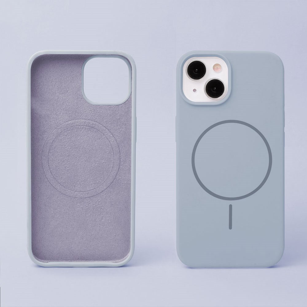 iPhone 15 Pro Max Silicone Thin Case - MagSafe Compatible - Light Blue