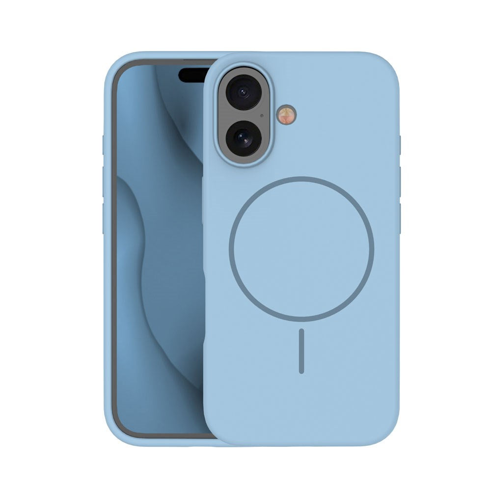 iPhone 16 Silicone Thin Case - MagSafe Compatible - Light Blue