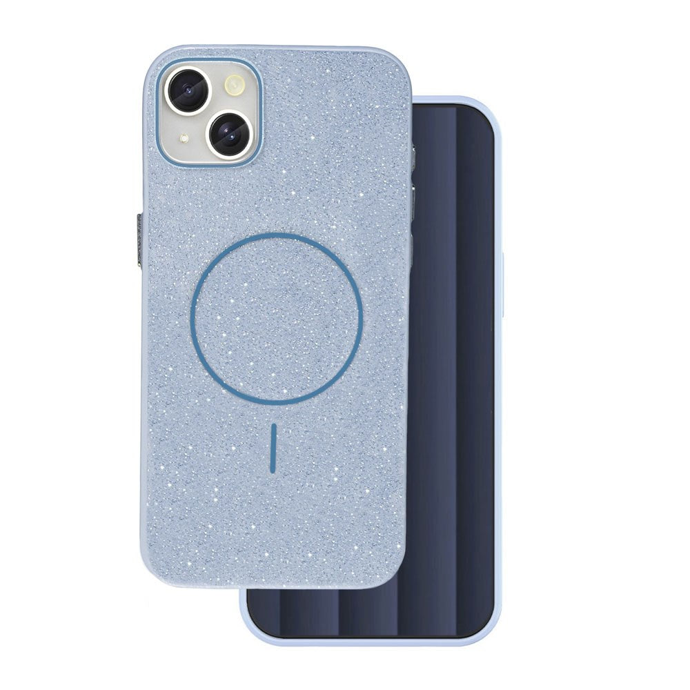 iPhone 14 Glitter Thin Case - MagSafe Compatible - Light Blue
