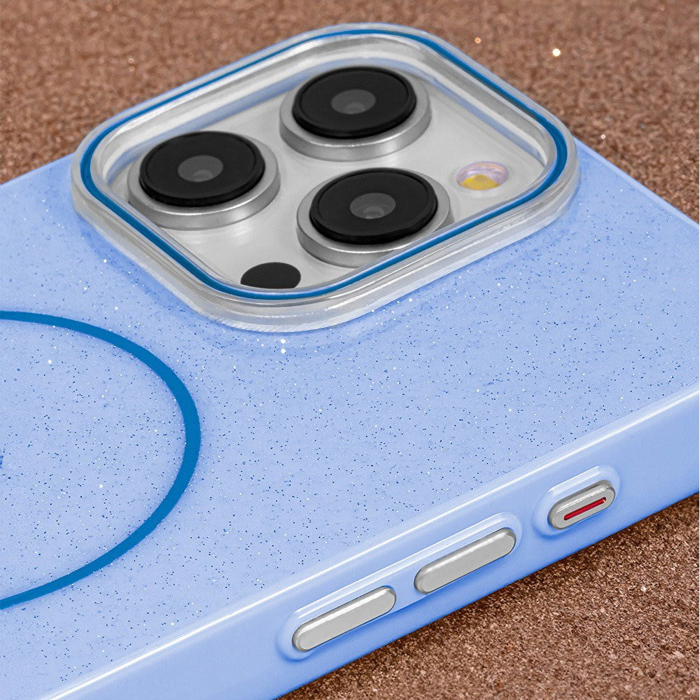 iPhone 15 Pro Glitter Thin Case - MagSafe Compatible - Light Blue