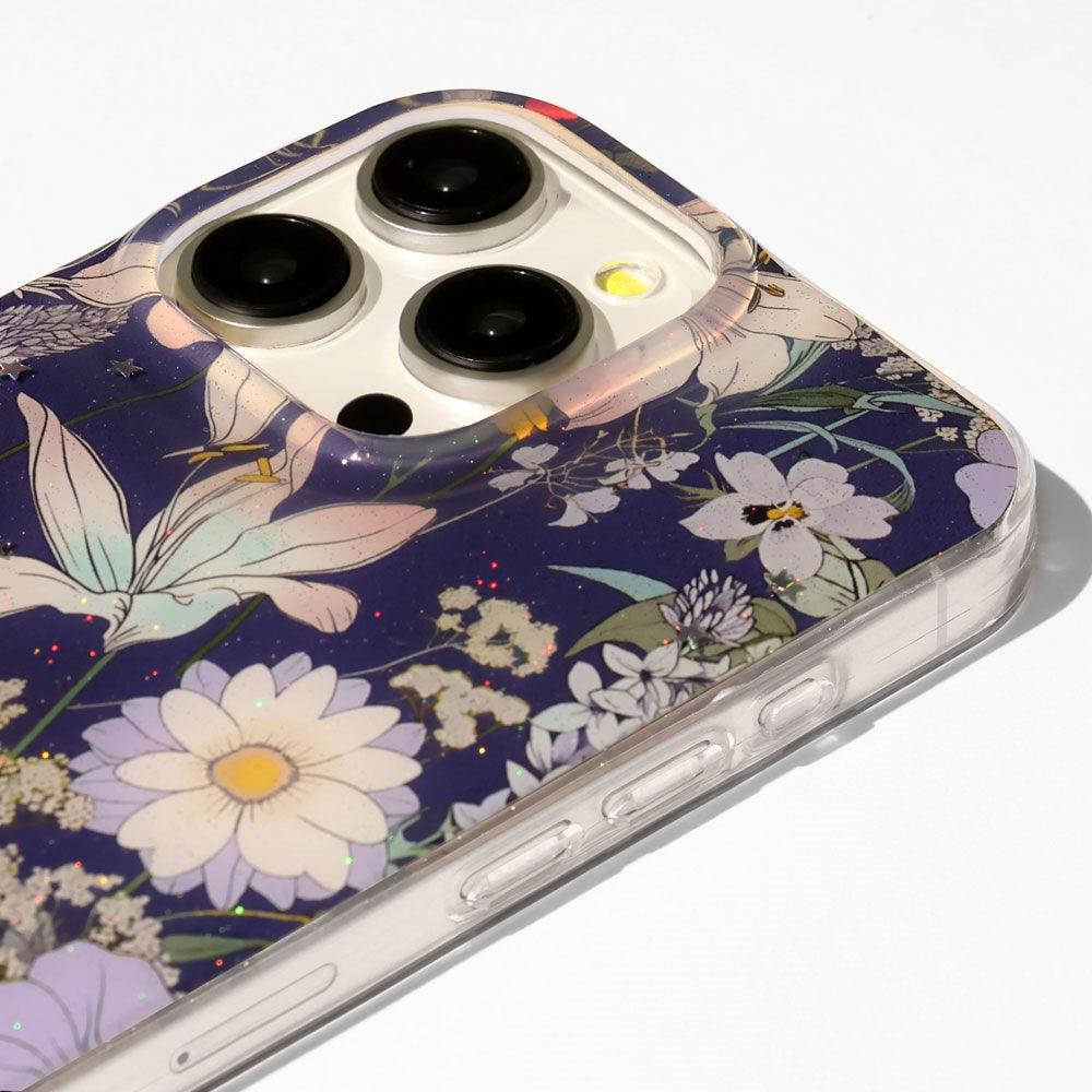 iPhone 16 Pro TFO Glow Glam Case - Blue / Floral