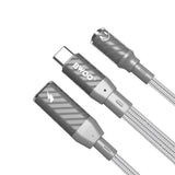 BWOO 2-in-1 USB-C to USB-C / Mini Jack Adapter - Grey