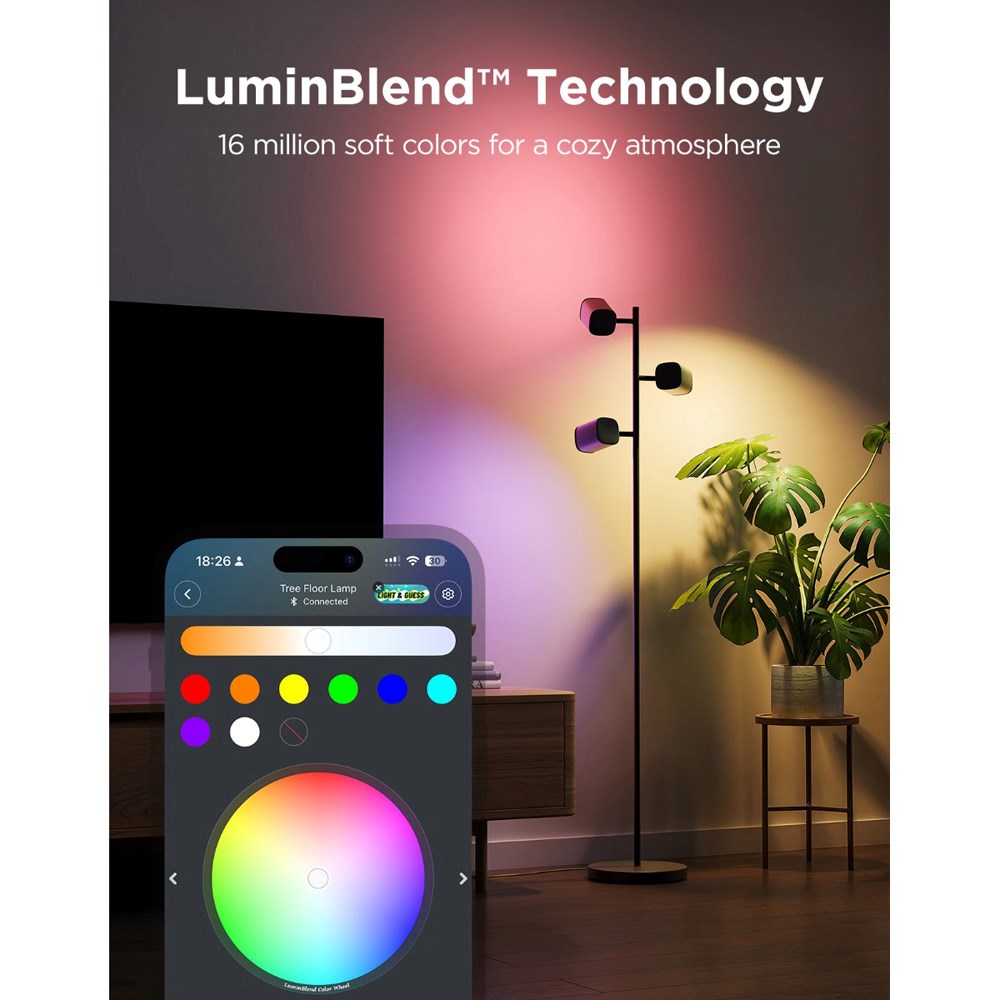 Govee Tree Floor Lamp with 3 Spots - Black