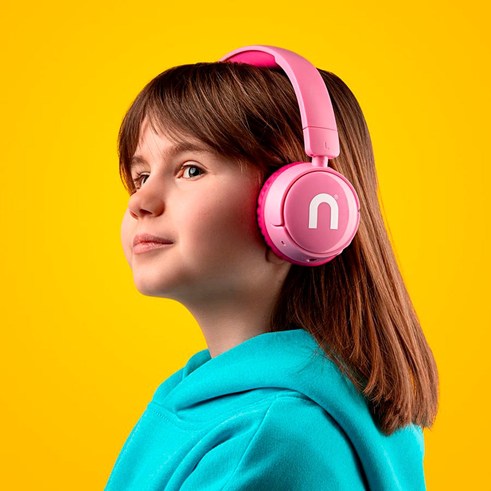 Niceboy Hive Kiddie Bluetooth Headphones On-Ear for Children w. Sound Limiter - Pink