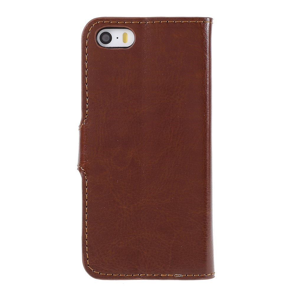 iPhone SE / 5s / 5 EIDERWOOD Flip Cover with Wallet - Brown