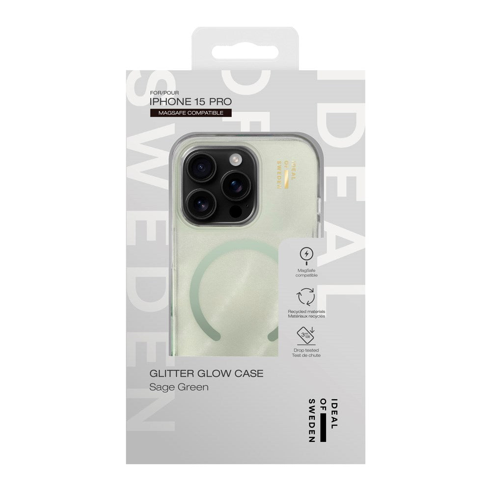 iPhone 15 Pro iDeal Of Sweden Clear Case - MagSafe Compatible - Sage Green